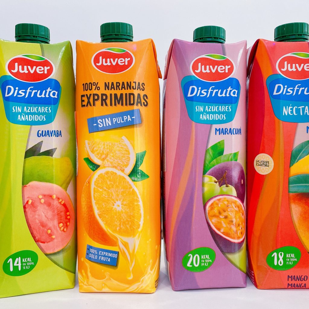 Nước ép trái cây Juver nhập khẩu nguyên hộp từ Tây Ban Nha