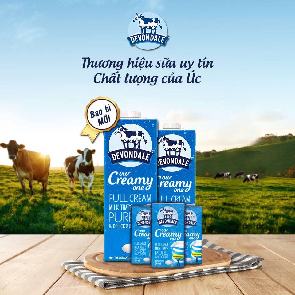 Sữa tươi Úc Devondale nhập khẩu chính ngạch