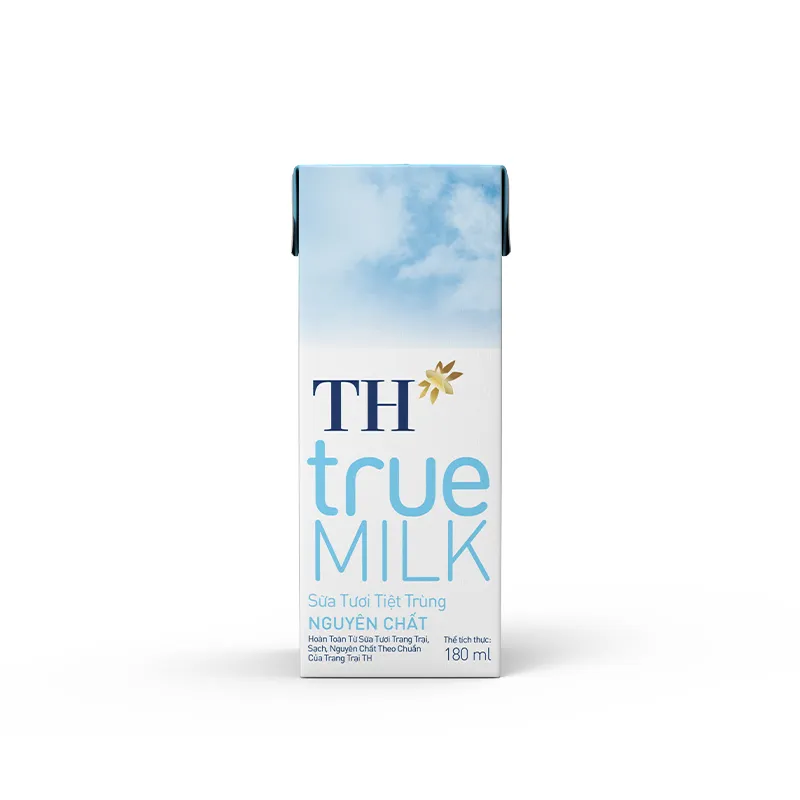 Sữa tươi tiệt trùng TH True Milk nguyên chất hộp 180ml (thùng 48 hộp) 1 th milk nguyen chat 180ml 2