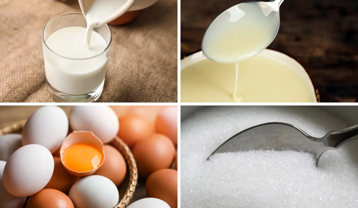 Cách làm bánh flan sữa tươi mềm mịn cực ngon tại nhà 2 Các nguyên liệu cần chuẩn bị