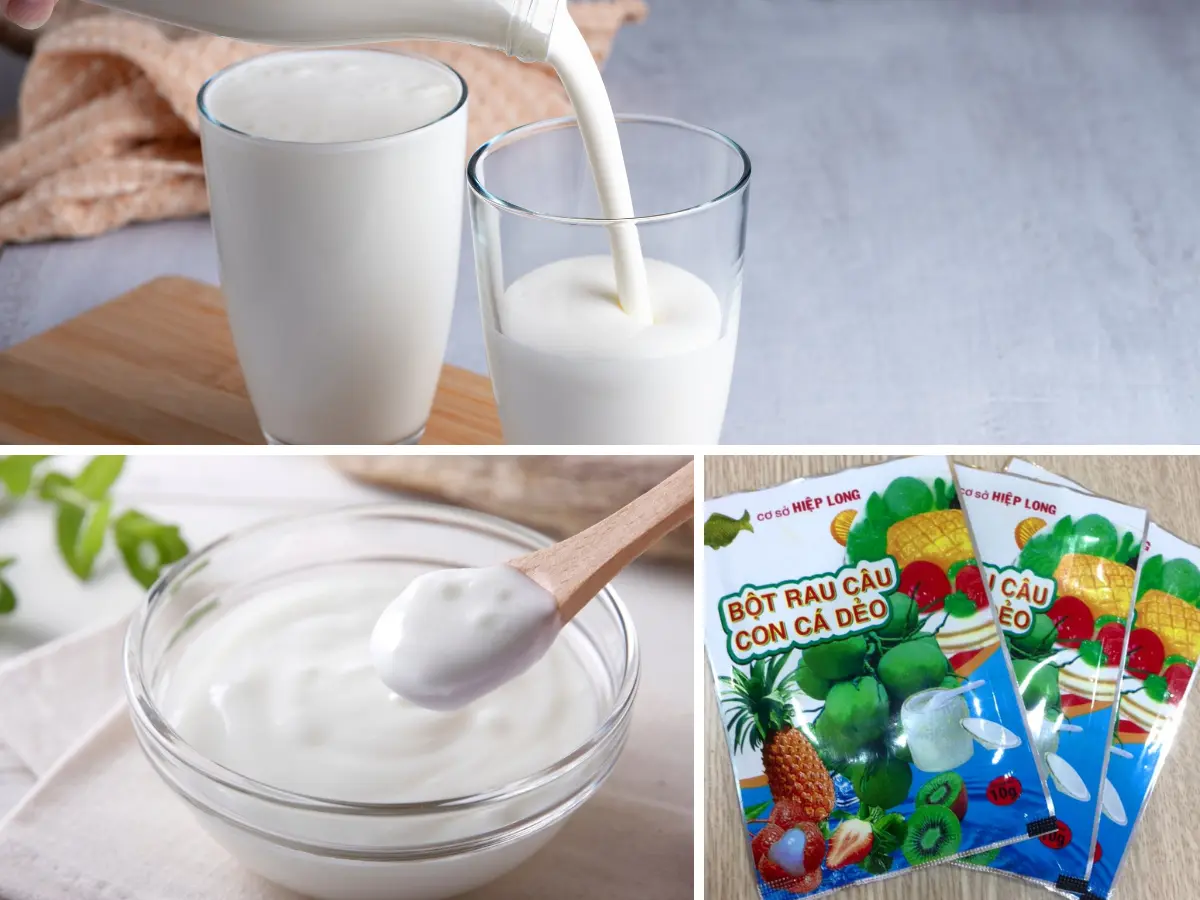 Hình ảnh nguyên liệu làm thạch sữa tươi