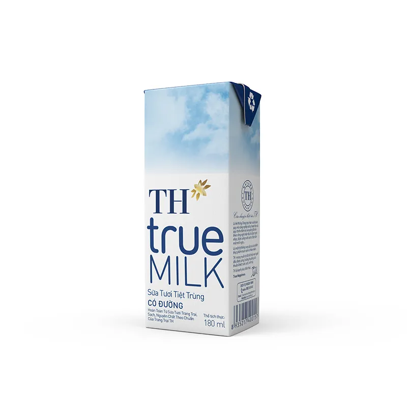Sữa tươi tiệt trùng TH True Milk có đường hộp 180 ml (thùng 48 hộp) 1 co duong 180ml 2024 1
